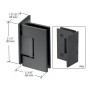 Matte Black Wall To Glassd Hinge H30-B